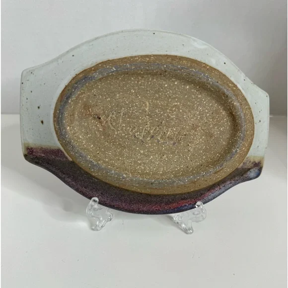 Chappelle signed Happy Valley Studio in Georgia. Pottery trinket dish.(2-O) - Picture 4 of 5